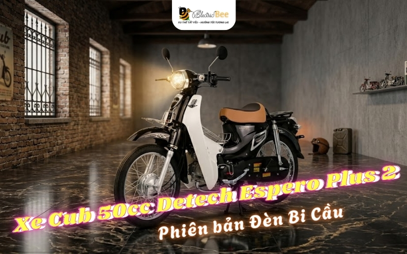 Review Xe Cub 50cc Detech Espero Plus 2 Đèn Bi Cầu (Cub 81) Chính Hãng