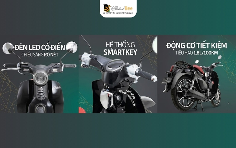 Trang bị hiện đại: đèn LED, đồng hồ dễ nhìn, có bản Smartkey
