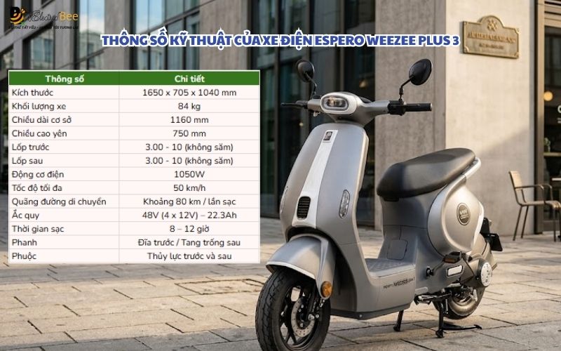 Thông số kỹ thuật của xe điện Espero Weezee Plus 3