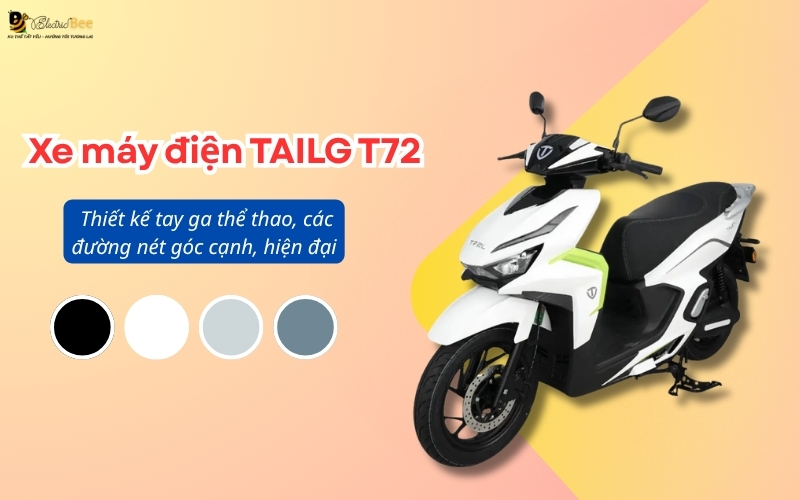 TAILG T72 sở hữu thiết kế tay ga thể thao, hiện đại