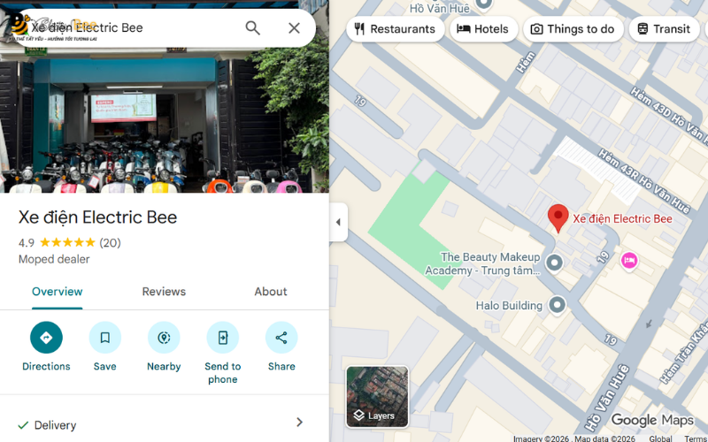 Electric Bee tại 19/20 Hồ Văn Huê Phú Nhuận TP.HCM dễ tìm