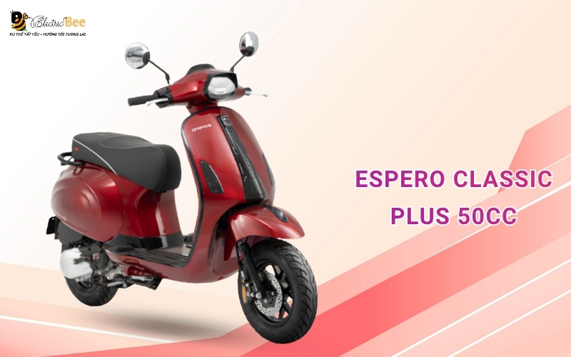 Xe máy ga 50cc cho học sinh nữ Espero Classic Plus có chân chống điện