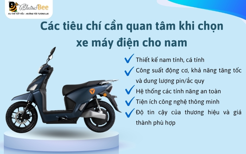 5 Tiêu chí cần quan tâm khi chọn xe máy điện cho nam