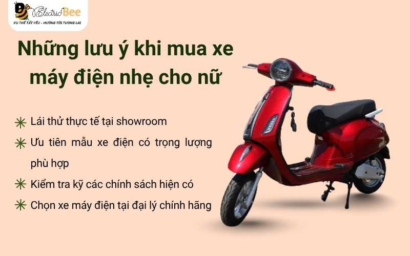 4 Lưu ý khi mua xe máy điện nhẹ cho nữ