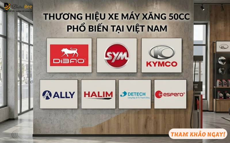 Các thương hiệu xe đa dạng về xe xăng 50cc nổi tiếng hiện nay