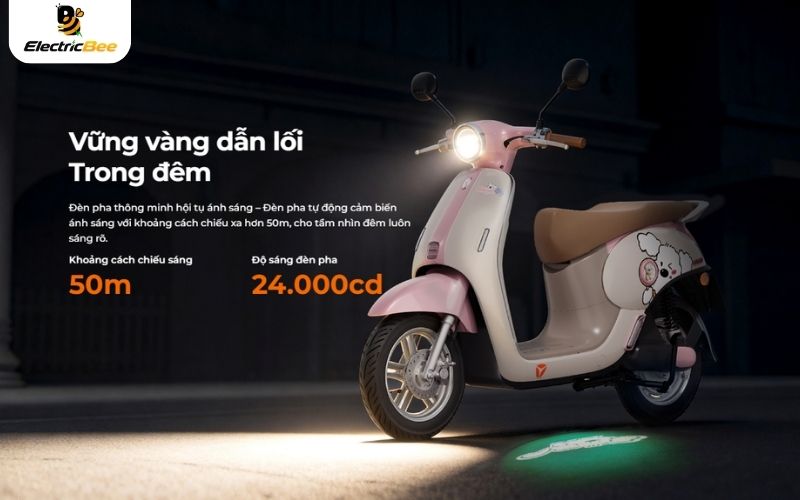 YADEA OMEE sử dụng hệ thống đèn LED