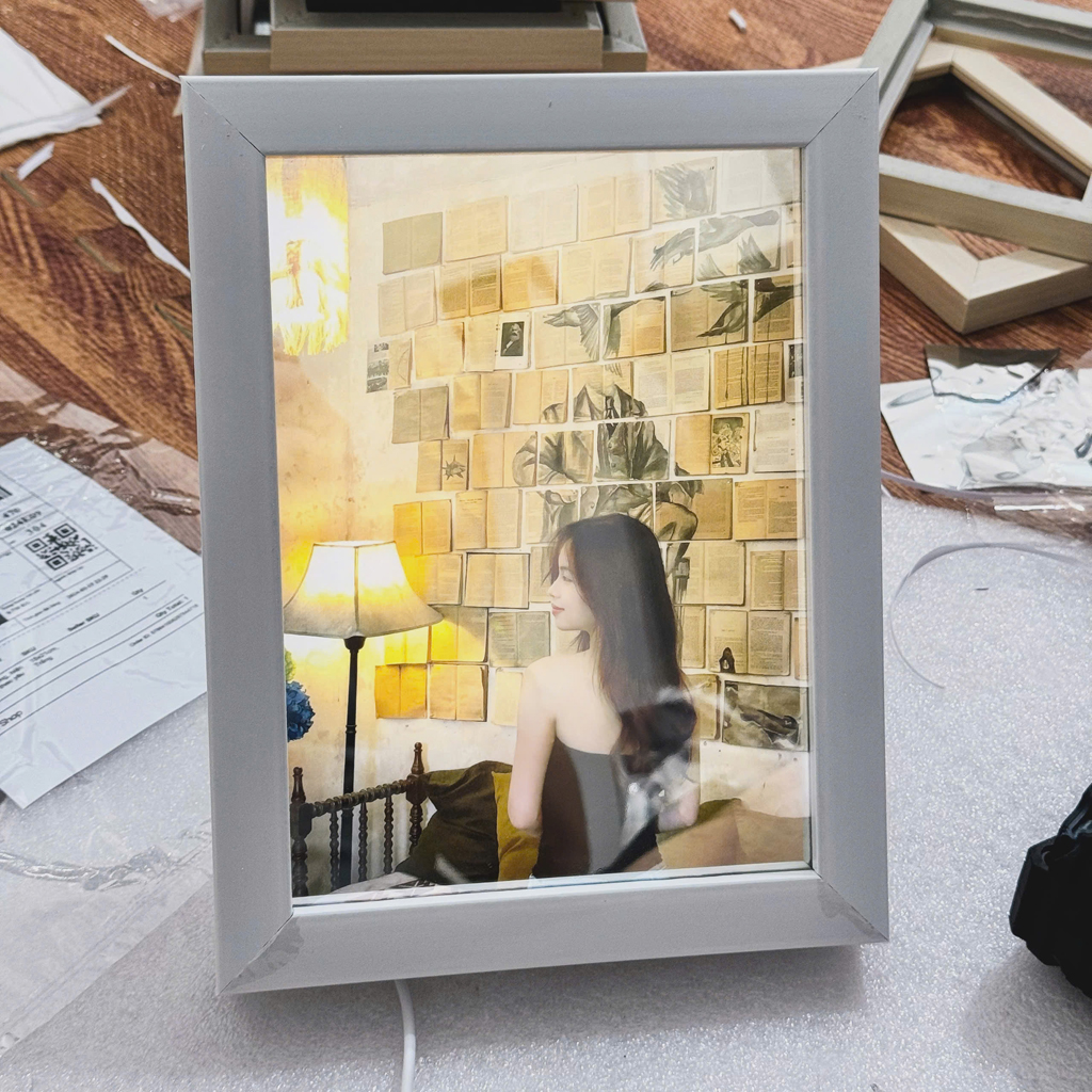 [LOẠI THƯỜNG USB]Khung gương KÍNH hiện ảnh, NGUỒN USB