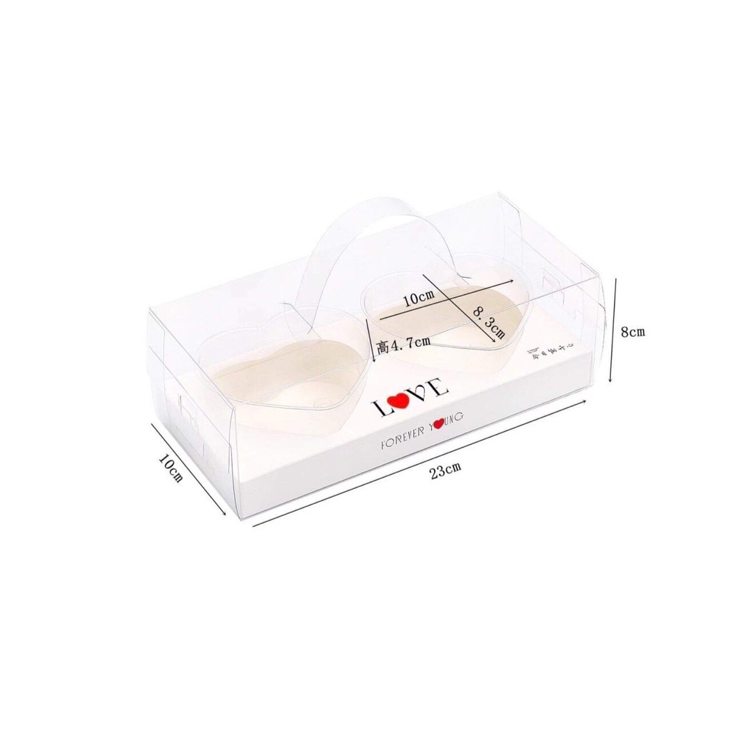 Hộp mica tim đôi/ 10c