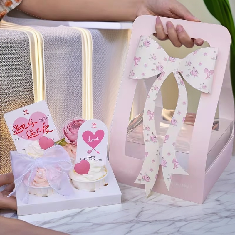 Hộp Nơ Xách/ Hồng Đậm