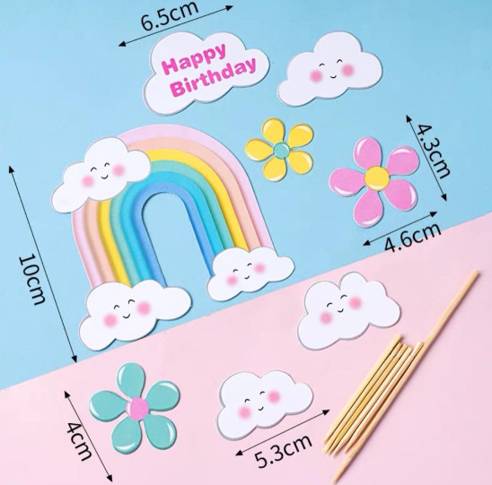 Set giấy: Cầu vòng, mây