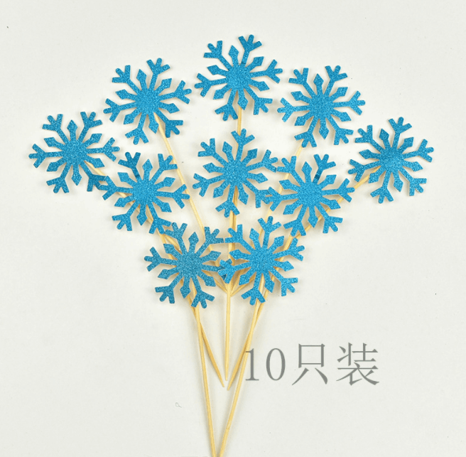 Set giấy: Bông tuyết nhũ/ Xanh