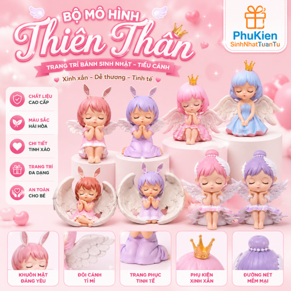 Mô Hình Thiên Thần Mini Trang Trí Bánh Kem