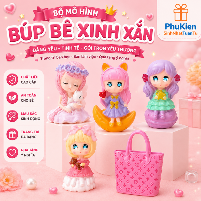 Mô Hình Búp Bê Xinh Xắn Trang Trí Bánh Kem