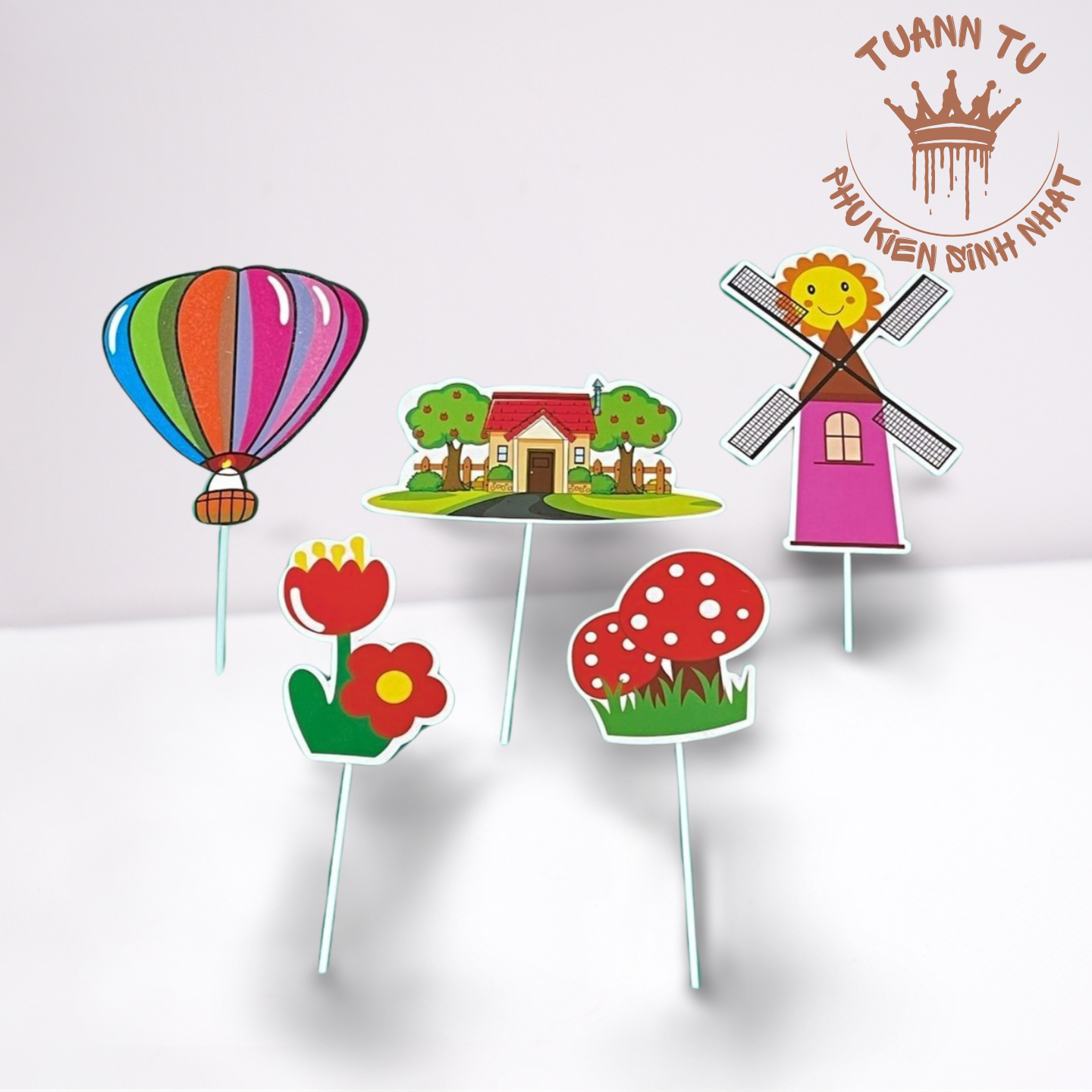 Set giấy: Khinh khí cầu ngôi nhà