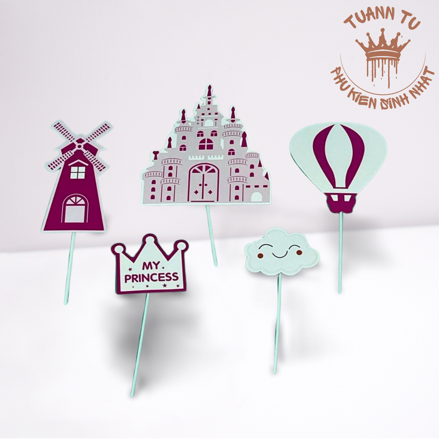 Set giấy: Lâu đài khinh khí cầu