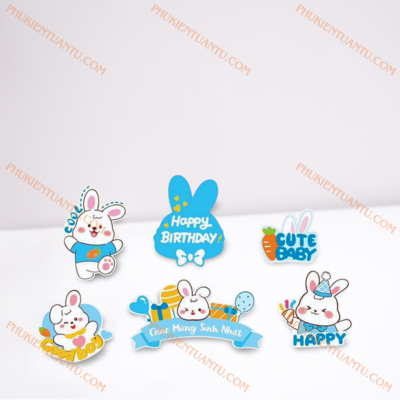Set giấy: Thỏ xanh