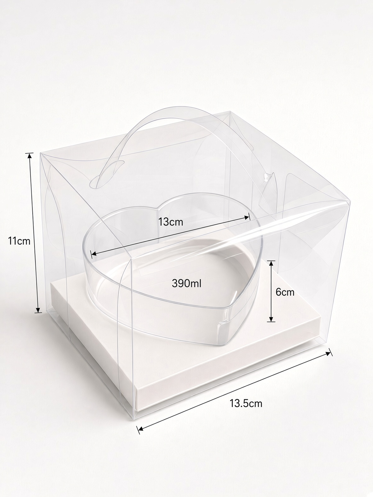 Hộp Mica đế khuôn tim/ 10c