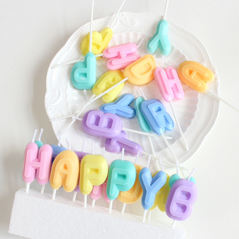 Nến Chữ Happy Birthday Ánh Kim Trang Trí Bánh Kem