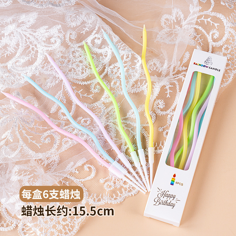 Hộp 100 Vỉ Nến Xoắn Dài Trang Trí Bánh Kem Sinh Nhật - Nến Xoắn Ốc Cao Cấp Nhiều Màu (600 Cây)