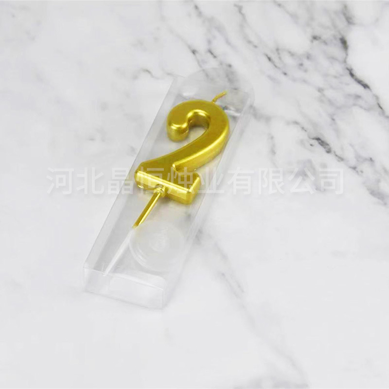 Nến Số Nhũ Vàng Mini 0-9 Trang Trí Bánh Kem | 1 Vỉ 1 Số