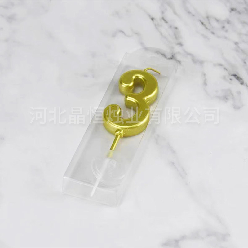 Nến Số Nhũ Vàng Mini 0-9 Trang Trí Bánh Kem | 1 Vỉ 1 Số