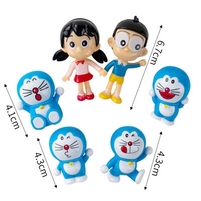 Bộ Mô Hình Doraemon Mini Trang Trí Bánh Kem