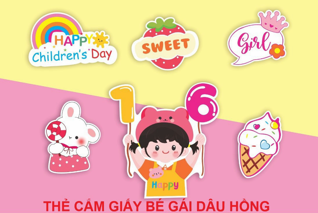 Set giấy: Bé trai gái 1-6