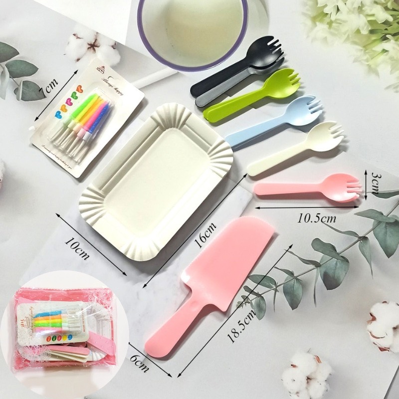 Set Dao Dĩa Sinh Nhật Có Nến Happy Birthday 10 Phần Ăn | Thùng 300 Bộ