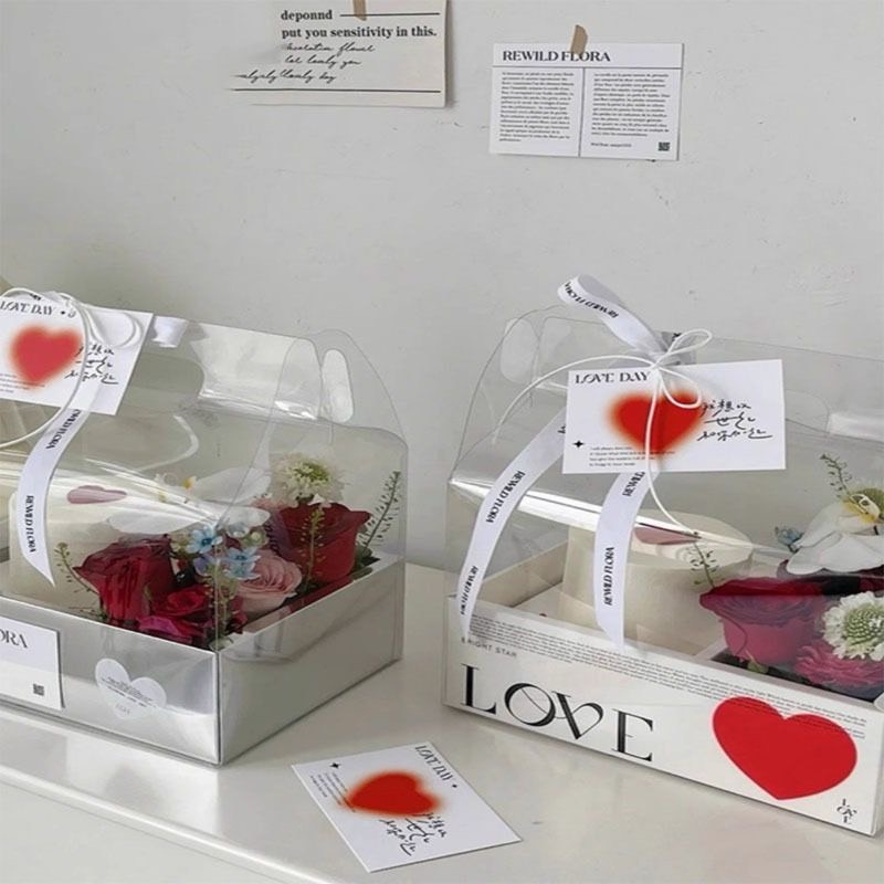 Hộp 2 ngăn quai xách/ Trắng Love
