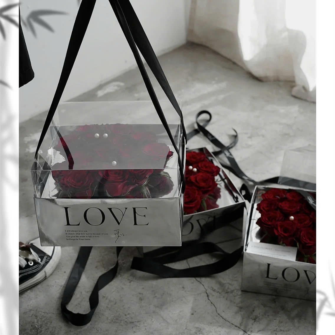 Hộp Mica Love Bạc/ 5H