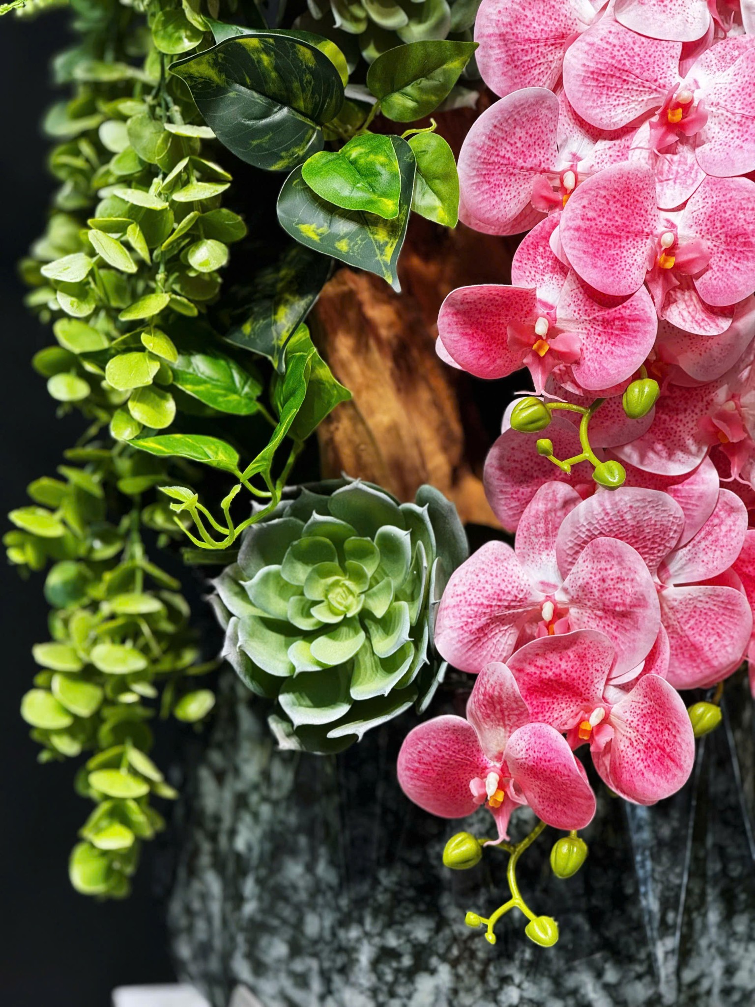 CHẬU TIỂU CẢNH 9 CÀNH LAN GIẢ