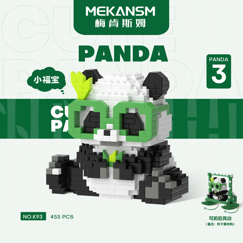 Quà tặng mô hình lắp ráp gấu trúc mini kèm XÍCH ĐU lắp ráp dễ thương tặng sinh nhật, tặng người yêu