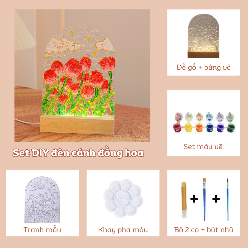 Quà tặng đèn ngủ hoa DIY bảng vẽ tặng sinh nhật, tặng người yêu