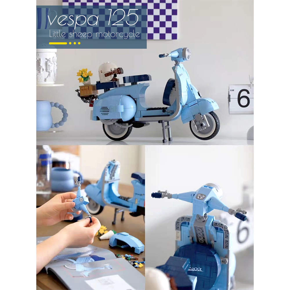 Quà tặng mô hình lắp ráp xe máy Vespa cỡ lớn tặng sinh nhật, tặng người yêu