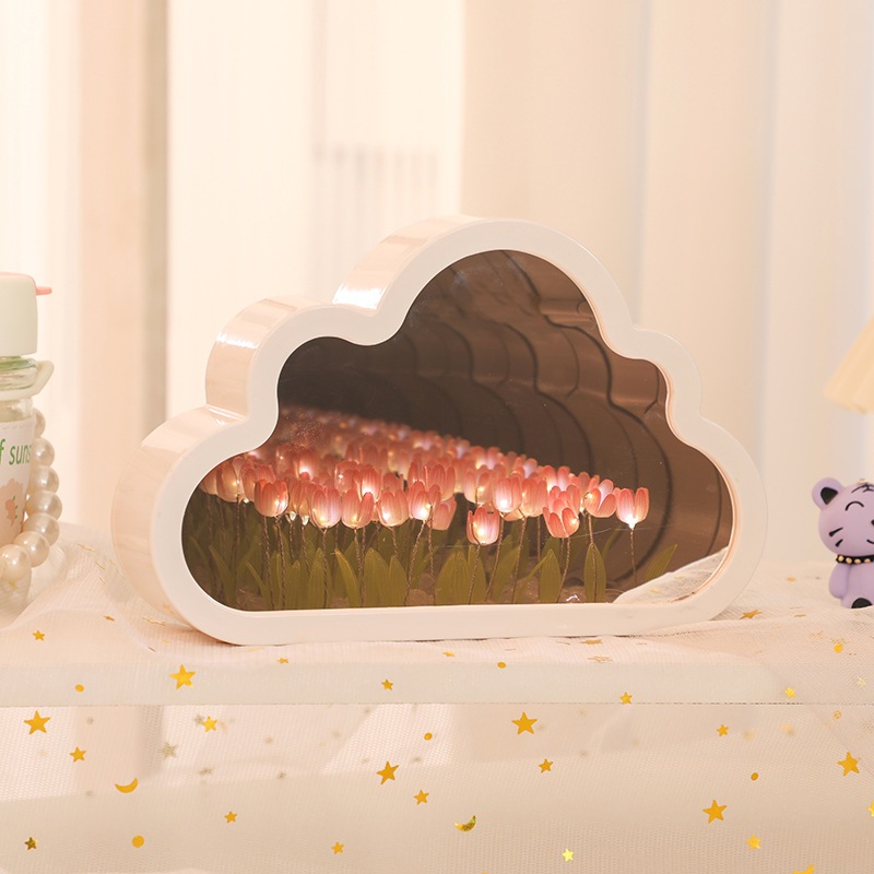 Quà tặng đèn ngủ tulip đám mây DIY kèm túi đựng tặng sinh nhật, tặng người yêu