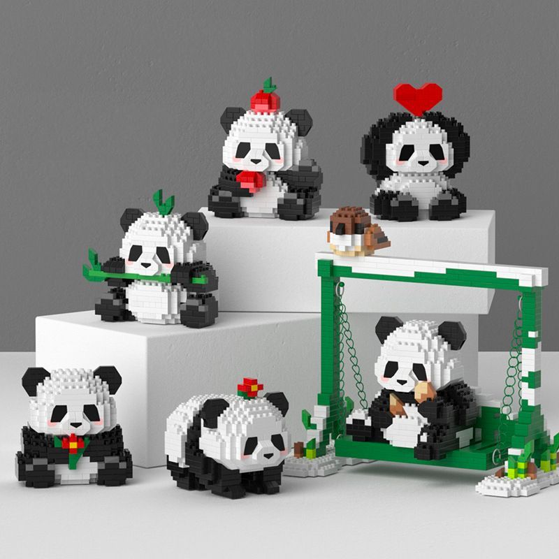 Quà tặng mô hình lắp ráp gấu mini set xám dễ thương tặng sinh nhật, tặng người yêu