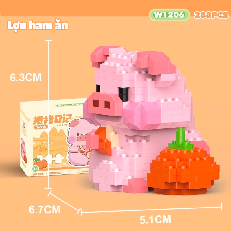 Quà tặng mô hình lắp ráp lợn con lon ton tặng sinh nhật, tặng người yêu