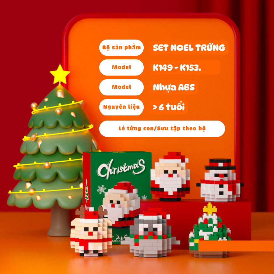 Quà tặng mô hình lắp ráp Noel trứng mini quà tặng noel, quà tặng người yêu