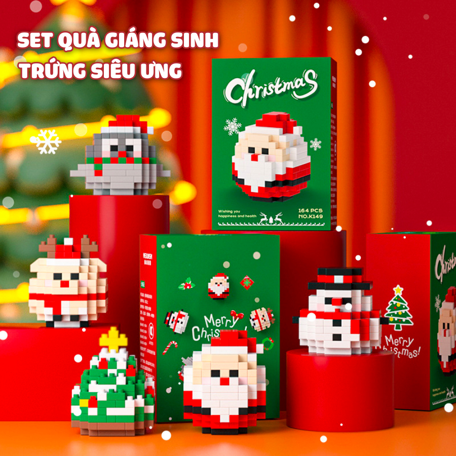 Quà tặng mô hình lắp ráp Noel trứng mini quà tặng noel, quà tặng người yêu