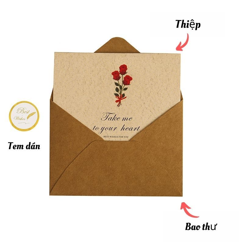 Set thiệp vintage, xinh xắn làm quà tặng kèm dịp sinh nhật, giáng sinh, các ngày lễ, ngày kỉ niệm