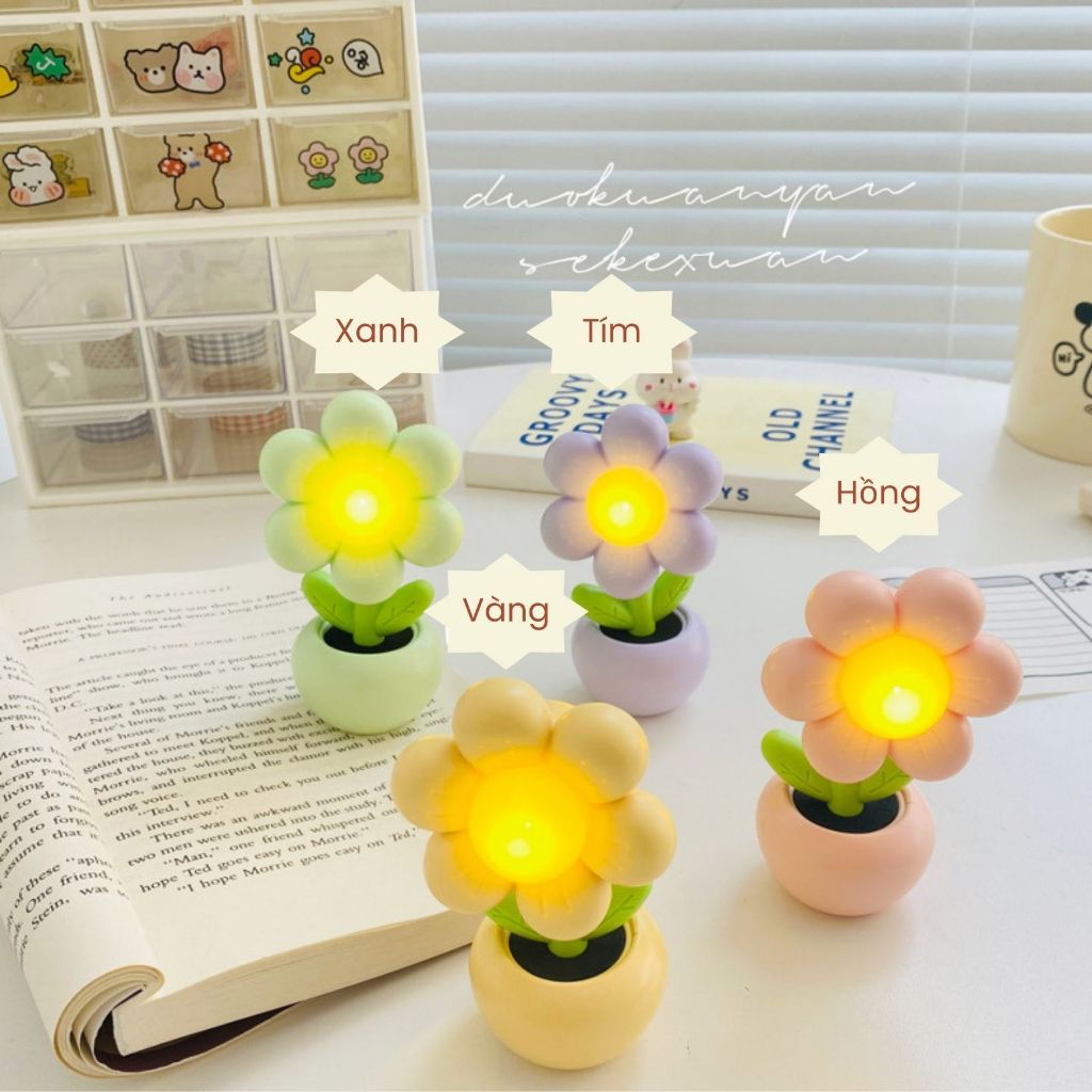 Quà tặng Đèn ngủ mini Bông hoa dễ thương dành tặng người yêu, bạn bè