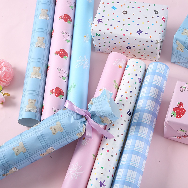 Giấy gói quà sinh nhật, giấy gói quà tặng hình cute, dễ thương