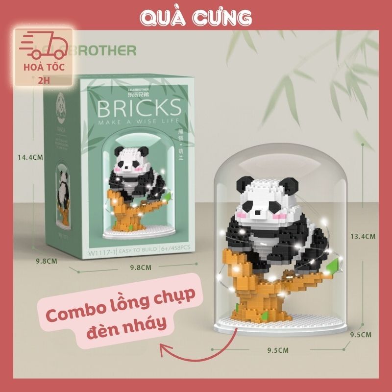 Quà tặng mô hình lắp ráp gấu trúc ngố mini tặng sinh nhật, tặng người yêu