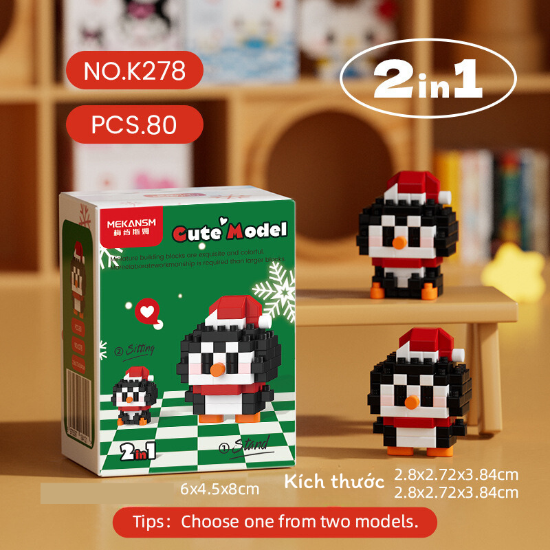 Sản phẩm Láp ráp NOEL cute mode tặng giáng sinh, tặng người yêu