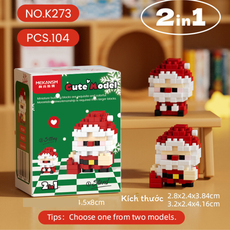 Sản phẩm Láp ráp NOEL cute mode tặng giáng sinh, tặng người yêu