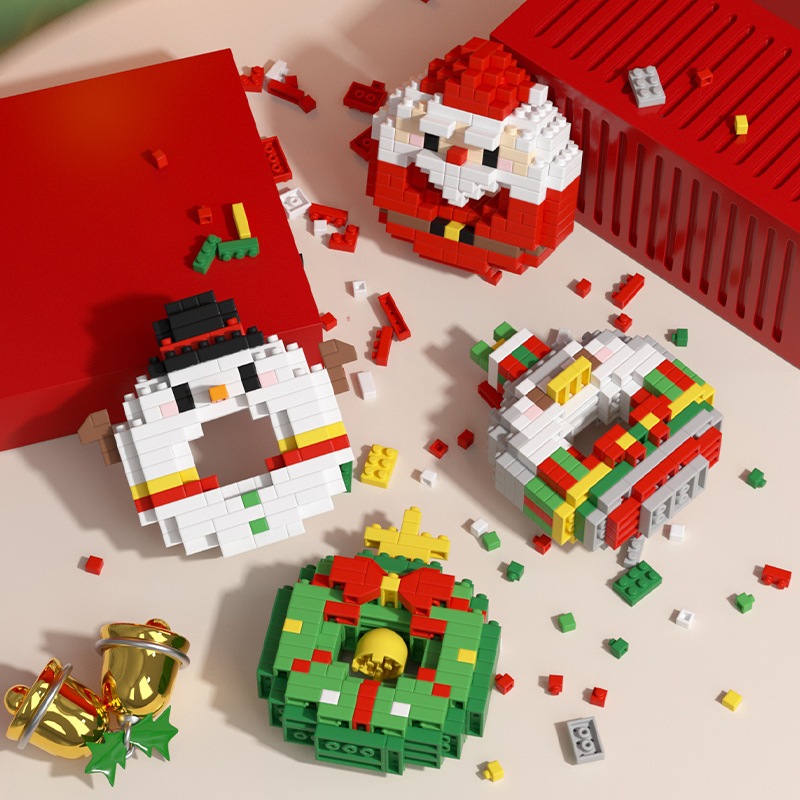 Quà tặng mô hình lắp ráp Bộ 4 vòng nguyệt quế Noel may mắn quà tặng noel, quà tặng người yêu