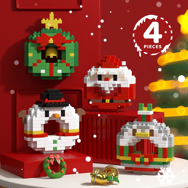 Quà tặng mô hình lắp ráp Bộ 4 vòng nguyệt quế Noel may mắn quà tặng noel, quà tặng người yêu