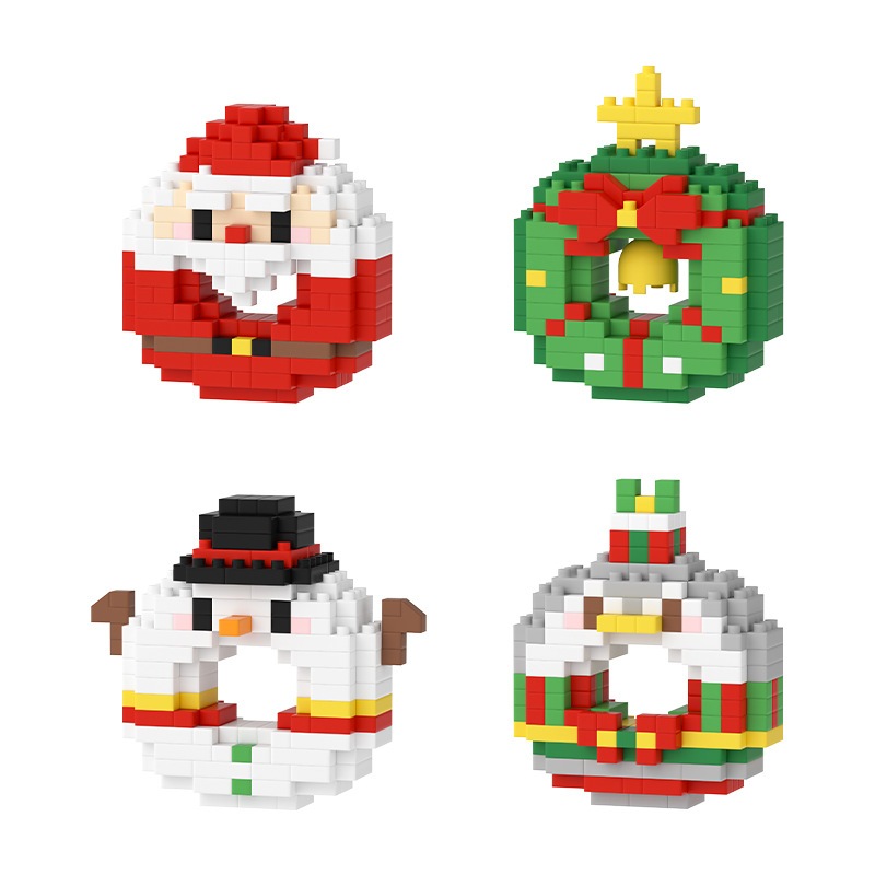 Quà tặng mô hình lắp ráp Bộ 4 vòng nguyệt quế Noel may mắn quà tặng noel, quà tặng người yêu