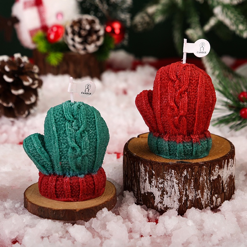 Nến thơm hình Găng tay dễ thương cho dịp Giáng sinh, xinh xắn làm quà tặng Noel