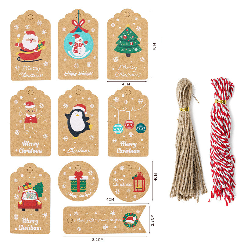 Card nhỏ hình Noel xinh xắn, phụ kiện trang trí hộp quà
